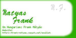 matyas frank business card