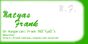 matyas frank business card